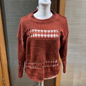 Listicle Rust open weave sweater - size small